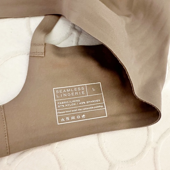 NEW Seamless Lingerie Taupe Brown Unlined Wireless Bra Large - Picture 3 of 3